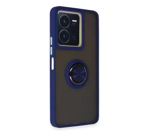 Vivo Y36 Kılıf Montreal Yüzüklü Silikon Kapak - Lacivert