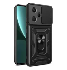 Redmi Note 13 Pro Plus Kılıf Pars Lens Yüzüklü Silikon - Siyah