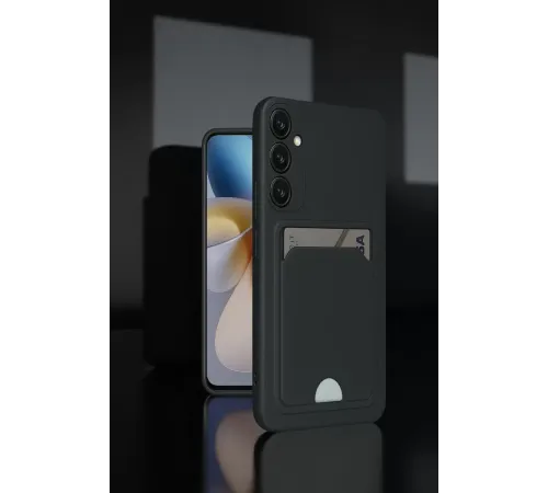 Samsung Galaxy A55 5G Kılıf Kelvin Kartvizitli Silikon - Siyah