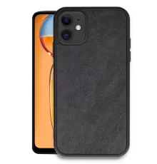 Apple iPhone 11 Kılıf Aras Deri Kapak - Siyah