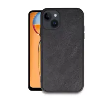 Apple iPhone 15 Kılıf Aras Deri Kapak - Siyah