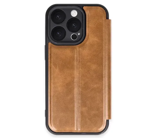 Apple iPhone 16 Pro Max Kılıf Flip Cover - Taba