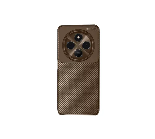 Redmi 14C Kılıf Auto Focus Karbon Kapak - Kahverengi