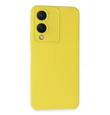 Vivo Y17S Kılıf Nano içi Kadife Silikon - Sarı
