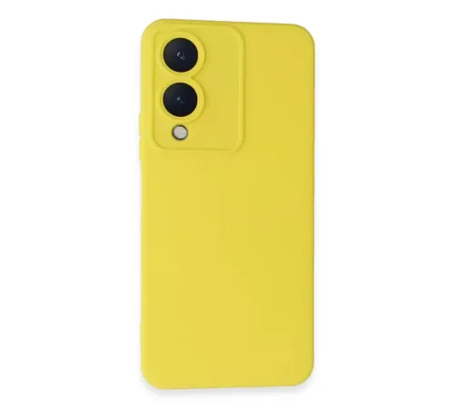 Vivo Y17S Kılıf Nano içi Kadife Silikon - Sarı