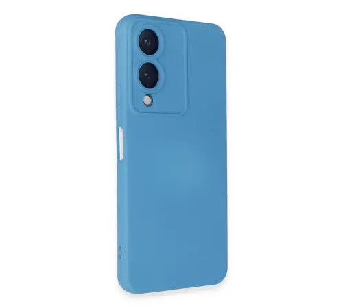 Vivo Y17S Kılıf Nano içi Kadife Silikon - Mavi