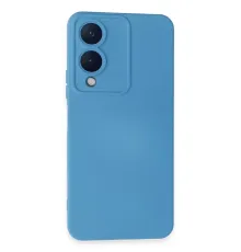 Vivo Y17S Kılıf Nano içi Kadife Silikon - Mavi