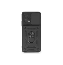 Redmi Note 12 4G Kılıf Pars Lens Yüzüklü Silikon - Siyah