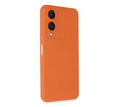 Vivo Y17S Kılıf Nano içi Kadife Silikon - Turuncu