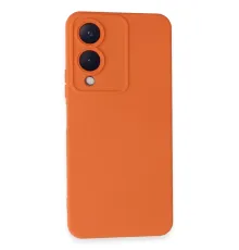 Vivo Y17S Kılıf Nano içi Kadife Silikon - Turuncu