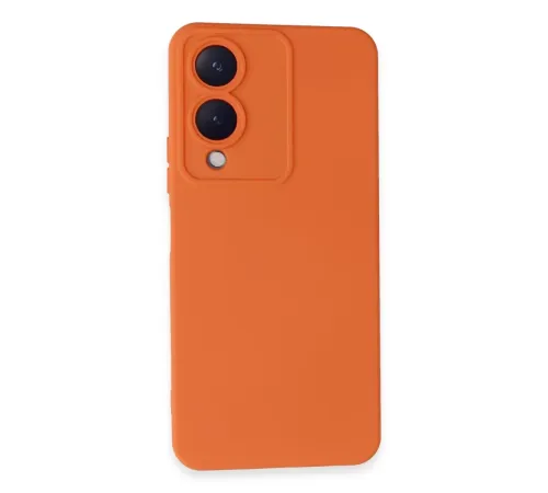 Vivo Y17S Kılıf Nano içi Kadife Silikon - Turuncu