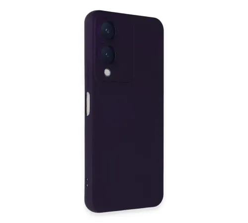 Vivo Y17S Kılıf Nano içi Kadife Silikon - Mor