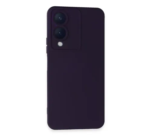 Vivo Y17S Kılıf Nano içi Kadife Silikon - Mor