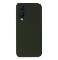 Vivo Y17S Kılıf Nano içi Kadife Silikon - Koyu Yeşil