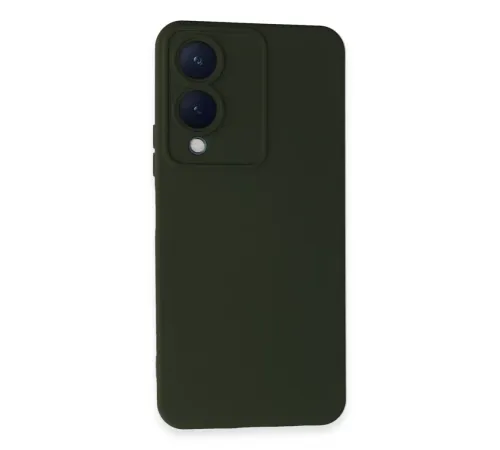 Vivo Y17S Kılıf Nano içi Kadife Silikon - Koyu Yeşil