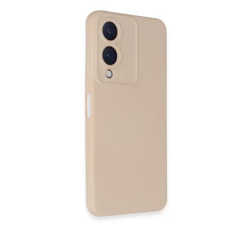 Vivo Y17S Kılıf Nano içi Kadife Silikon - Pudra