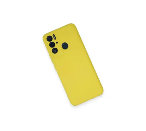 Tecno Pova Neo Kılıf Nano içi Kadife Silikon - Sarı