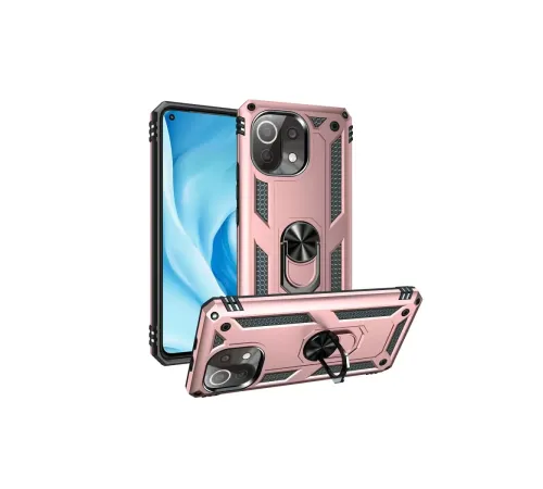 Xiaomi Mİ 11 Lite Kılıf Sofya Yüzüklü Silikon Kapak - Rose