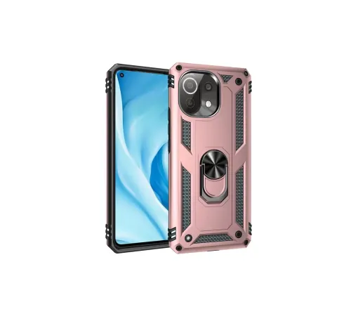 Xiaomi Mİ 11 Lite Kılıf Sofya Yüzüklü Silikon Kapak - Rose