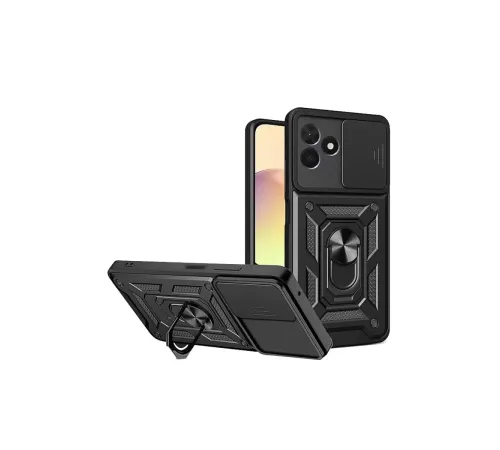 Realme C53 Kılıf Pars Lens Yüzüklü Silikon - Siyah