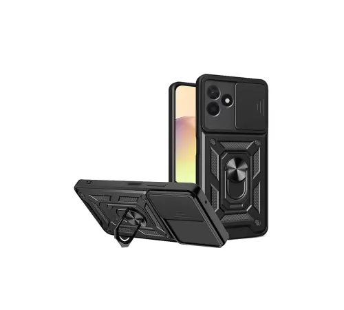 Realme C53 Kılıf Pars Lens Yüzüklü Silikon - Siyah