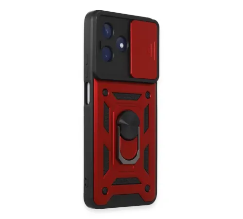 Realme C53 Kılıf Pars Lens Yüzüklü Silikon - Kırmızı