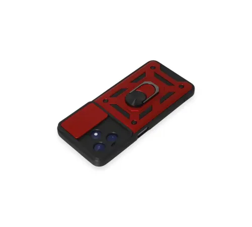 Realme C53 Kılıf Pars Lens Yüzüklü Silikon - Kırmızı