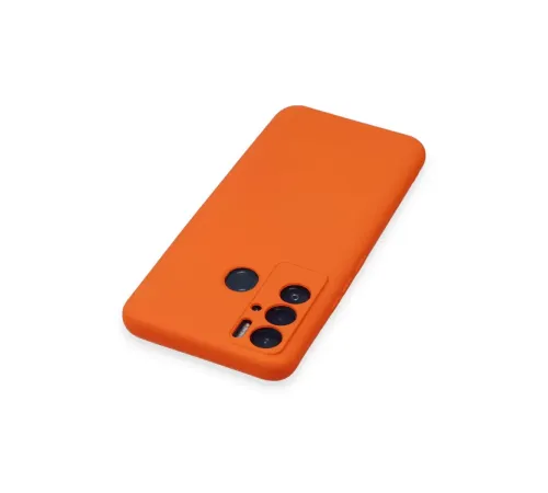 Tecno Pova Neo Kılıf Nano içi Kadife Silikon - Turuncu