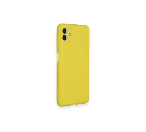 Samsung Galaxy A04 Kılıf Nano içi Kadife Silikon - Sarı