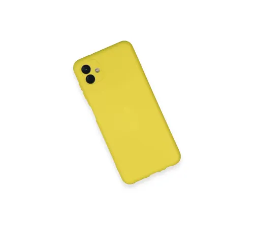 Samsung Galaxy A04 Kılıf Nano içi Kadife Silikon - Sarı
