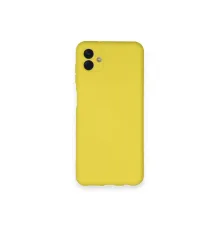 Samsung Galaxy A04 Kılıf Nano içi Kadife Silikon - Sarı