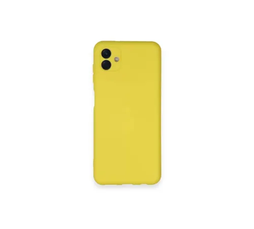 Samsung Galaxy A04 Kılıf Nano içi Kadife Silikon - Sarı