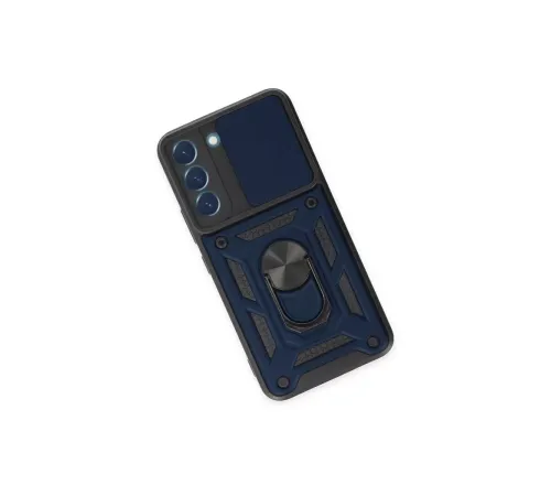 Samsung Galaxy S23 Kılıf Pars Lens Yüzüklü Silikon - Lacivert
