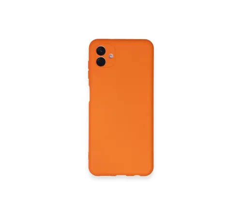 Samsung Galaxy A04 Kılıf Nano içi Kadife Silikon - Turuncu