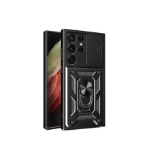 Samsung Galaxy S23 Ultra Kılıf Pars Lens Yüzüklü Silikon - Siyah