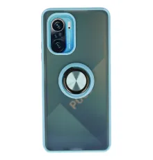 Xiaomi Redmi K40 Kılıf Montreal Yüzüklü Silikon Kapak - Buz Mavi