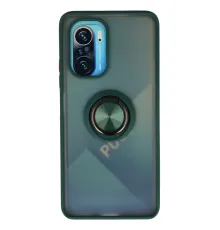 Xiaomi Redmi K40 Kılıf Montreal Yüzüklü Silikon Kapak - Yeşil