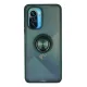 Xiaomi Redmi K40 Kılıf Montreal Yüzüklü Silikon Kapak - Yeşil