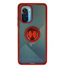 Xiaomi Redmi K40 Kılıf Montreal Yüzüklü Silikon Kapak - Kırmızı