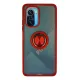 Xiaomi Redmi K40 Kılıf Montreal Yüzüklü Silikon Kapak - Kırmızı