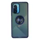 Xiaomi Redmi K40 Kılıf Montreal Yüzüklü Silikon Kapak - Lacivert