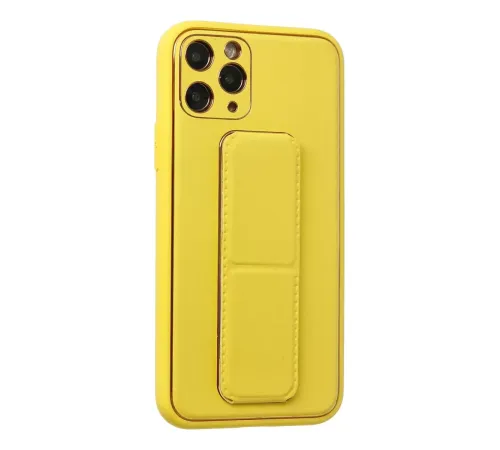 Apple iPhone 11 Pro Kılıf Coco Deri Standlı Kapak - Sarı