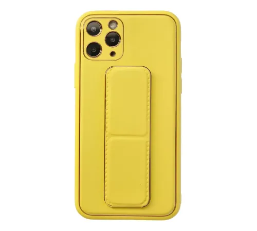 Apple iPhone 11 Pro Kılıf Coco Deri Standlı Kapak - Sarı