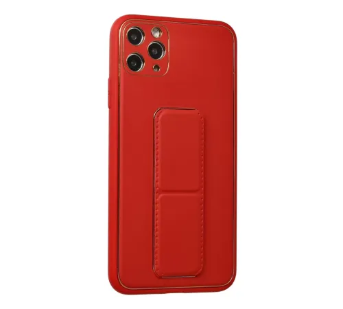 Apple iPhone 11 Pro Max Kılıf Coco Deri Standlı Kapak - Kırmızı