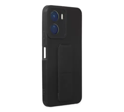 Vivo Y16 Kılıf Mega Standlı Silikon - Siyah