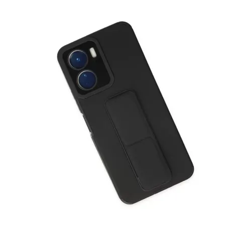 Vivo Y16 Kılıf Mega Standlı Silikon - Siyah