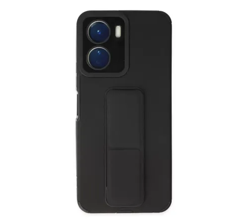 Vivo Y16 Kılıf Mega Standlı Silikon - Siyah