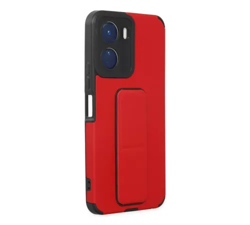 Vivo Y16 Kılıf Mega Standlı Silikon - Kırmızı