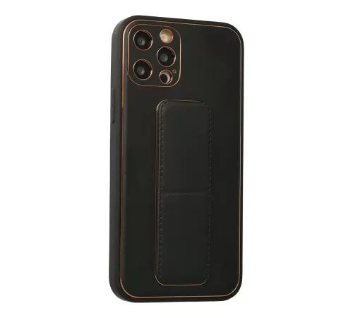 Apple iPhone 12 Pro Kılıf Coco Deri Standlı Kapak - Siyah