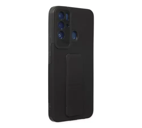 Tecno Pova Neo Kılıf Mega Standlı Silikon - Siyah